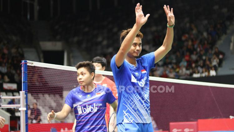 Tontowi Ahmad/Apriyani Rahayu di babak pertama Indonesia Masters 2020.