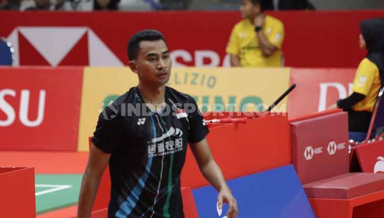 Tommy Sugiarto di Indonesia Masters 2020 melawan Anthony Sinisuka Ginting, Kamis (16/01/20).