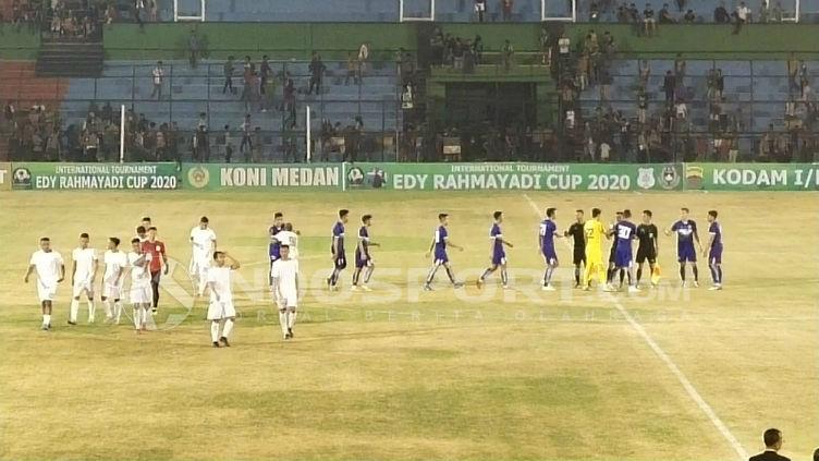 PSMS Medan kalah 1-2 atas Felda United di hari pertama turnamen pra-musim internasional Edy Rahmayadi Cup 2020 di Stadion Teladan, Medan, Kamis (16/1/2020) malam. - INDOSPORT