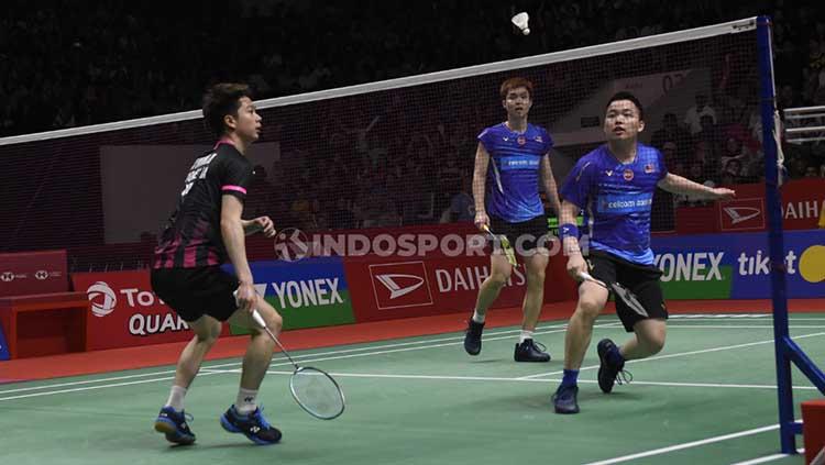 Komentator asing sebut permainan pasangan Kevin Sanjaya/Marcus Gideon terlalu cepat untuk diladeni pasangan Malaysia, Aaron Chia/Soh Wooi Yik.