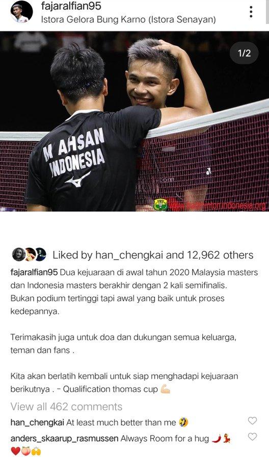 Komentar di Instagram Fajar Alfian Copyright: Instagram/@fajaralfian95