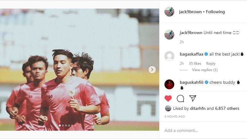 Gagal Seleksi di Timnas U-19, Jack Brown Dapat Sorotan Bagas Kaffa dan Bagus Kahfi Copyright: instagram.com/jack9brown