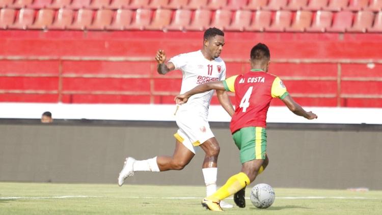 Laga leg pertama play-off Piala AFC 2020 antara Lalenok United vs PSM Makassar di Stadion Kapten I Wayan Dipta, Gianyar, Bali, Rabu (22/1/20). Copyright: Media PSM Makassar