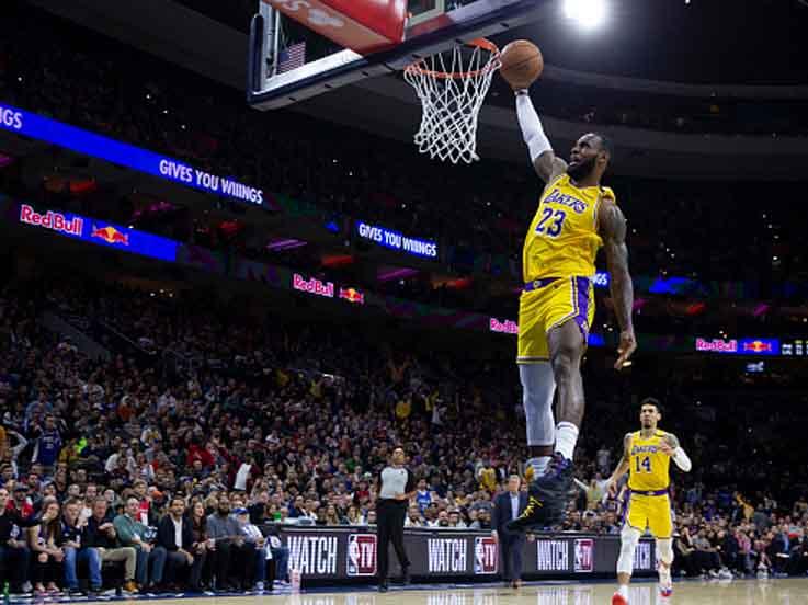 LeBron James, pemain megabintang NBA dari tim LA Lakers. Copyright: Kevin Cox/GettyImages