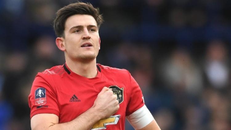 Kapten Setan Merah, Harry Maguire merayakan golnya dalam pertandingan Piala FA Tranmere Rovers vs Manchester United, Minggu (26/01/20) malam WIB. Copyright: manutd.com