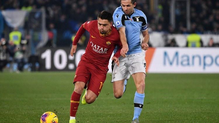 Situasi pertandingan Serie A Italia bertajuk Derby della Capitale antara AS Roma vs Lazio, Senin (27/01/20) dini hari WIB. - INDOSPORT
