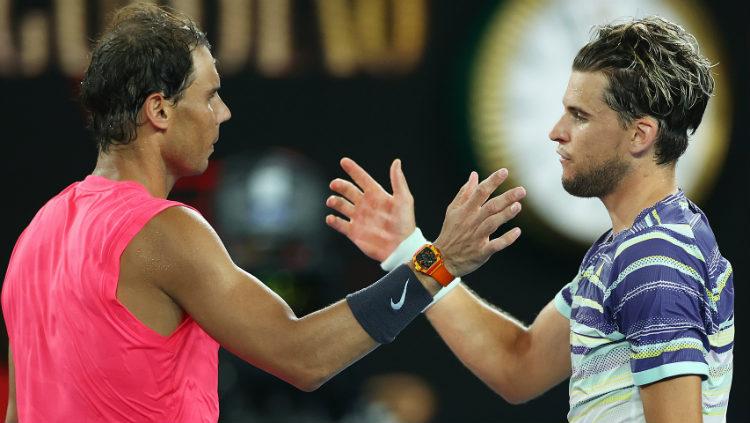 Rafael Nadal takluk dari Dominic Thiem di perempatfinal Australia Terbuka 2020.