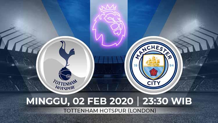 Pertandingan antara TTottenham Hotspur vs Manchester City (Liga Primer).