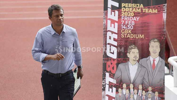 Sergio Farias dalam acara pengenalan tim Persija Jakarta jelang Liga 1 2020 di hadapan para sponsor.