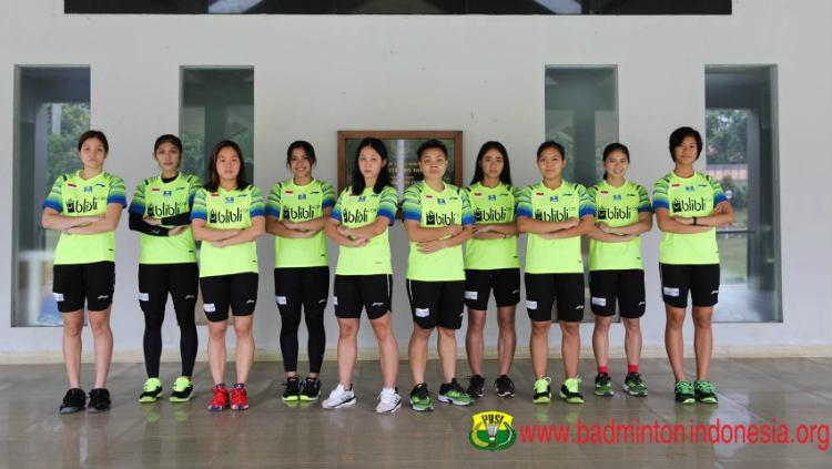 Gregoria Mariska dkk di tim bulutangkis Indonesia untuk Badminton Asia Team Championships 2020.