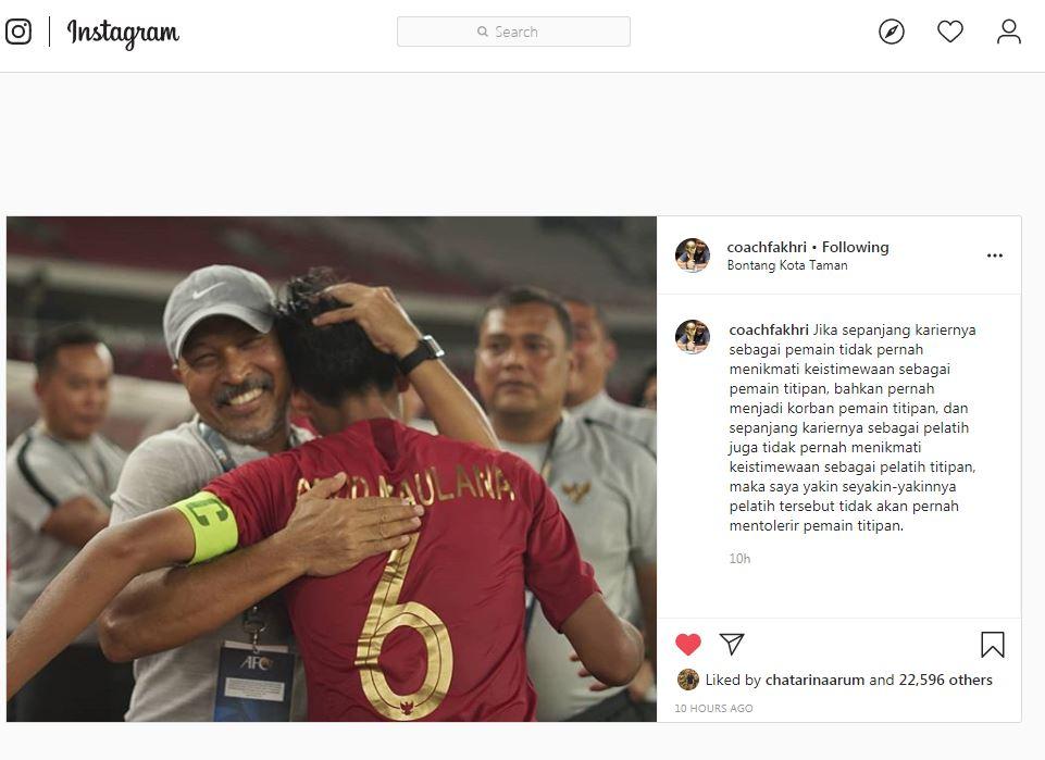 Ramai Isu Tak Sedap Pemain Titipan di Timnas, Fakhri Husaini Angkat Suara Copyright: instagram.com/coachfakhri