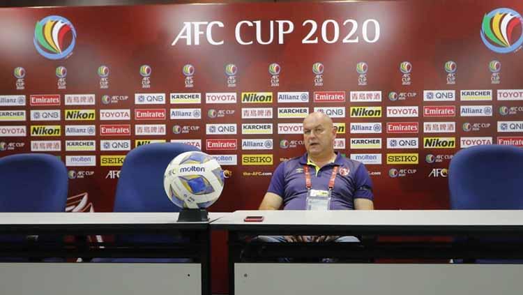 Pelatih PSM Makassar, Bojan Hodak, saat menghadiri konferensi pers usai laga Piala AFC 2020.