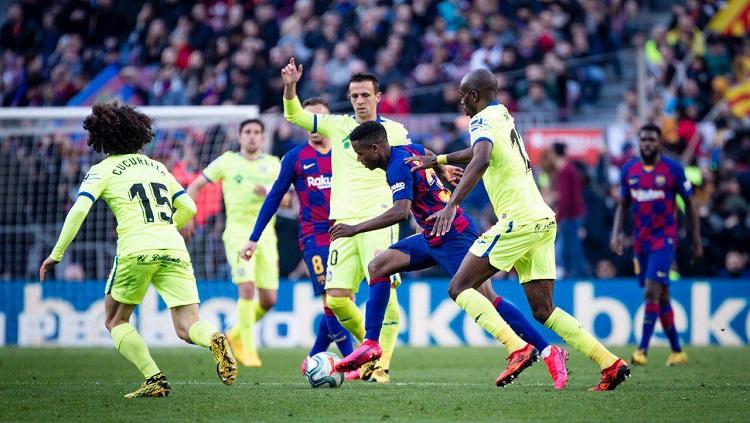 Pertandingan Barcelona vs Getafe dalam lanjutan pekan ke-24 LaLiga Spanyol di Stadion Camp Nou, Sabtu (15/02/20). Copyright: Twitter @FCBarcelona