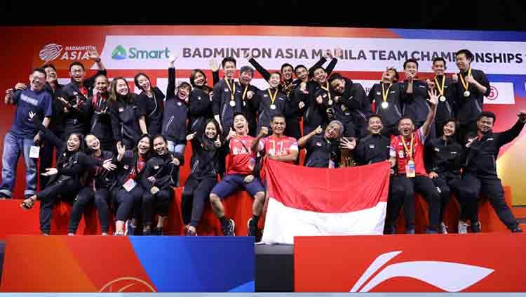 Tim Indonesia di kejuaraan Badminton Asia Team Championship 2020.