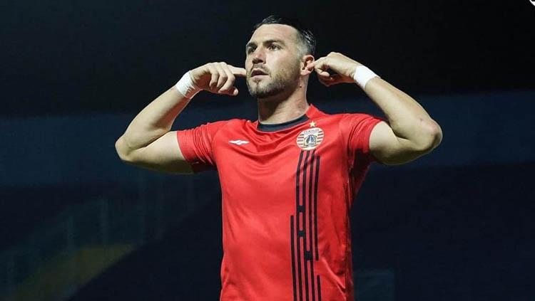 Marko Simic berselebrasi usai mencetak gol ke gawang Madura United, Senin (17/02/2020). Copyright: Instagram.com/persijajkt