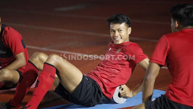 Andy Setyo dalam pemusatan latihan yang dipimpin oleh Shin Tae, yong (Selasa, 17/02/20). Copyright: Herry Ibrahim/INDOSPORT