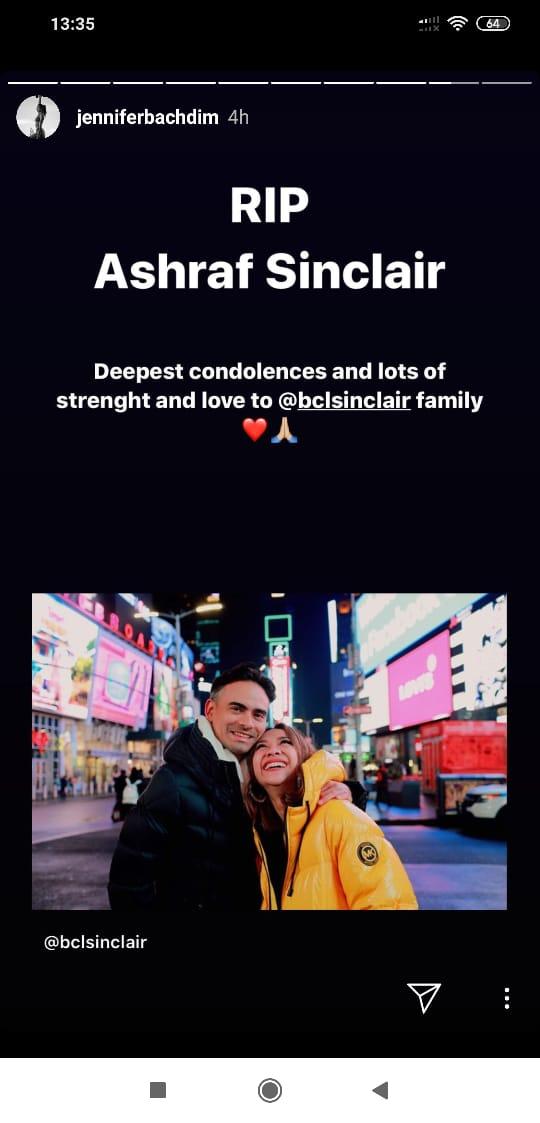 Turut Berduka, Jennifer Bachdim Ikut Bersedih Atas Pulangnya Ashraf Sinclair Copyright: instagram.com/jenniferbachdim
