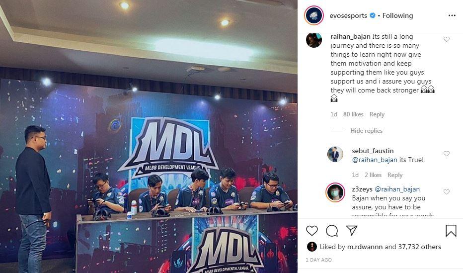 Penampilan EVOS eSports di MDL Indonesia season 1 Copyright: Instagram @evosesports