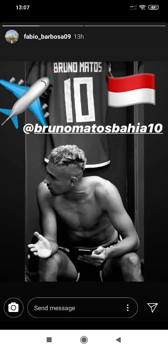 Gelandang asal Brasil, Bruno Matos, dipastikan masih ingin melanjutkan kariernya di kompetisi kasta tertinggi Liga Indonesia musim ini. Copyright: Instagram
