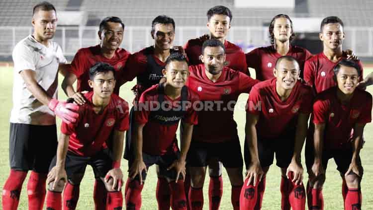 Timnas Senior Indonesia dikalahkan Persita Tangerang 1-4 pada laga uji coba di Stadion Madya Senayan, Jumat (21/02/20).