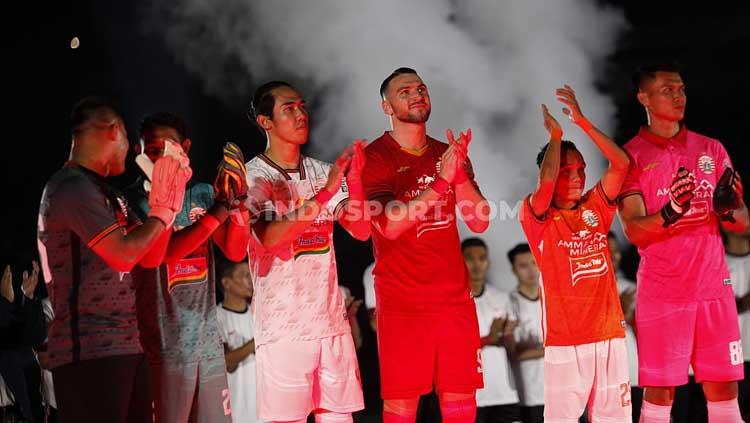 Acara launching tim dan jersey Persija Jakarta menjelang kick-off Liga 1 2020 di Stadion Utama GBK Senayan, Jakarta, Minggu (23/2/20).