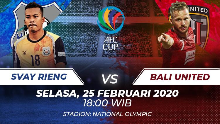 Hasil pertandingan penyisihan Grup G Piala AFC 2020 antara Svay rieng vs Bali United, Selasa (25/2/2020).