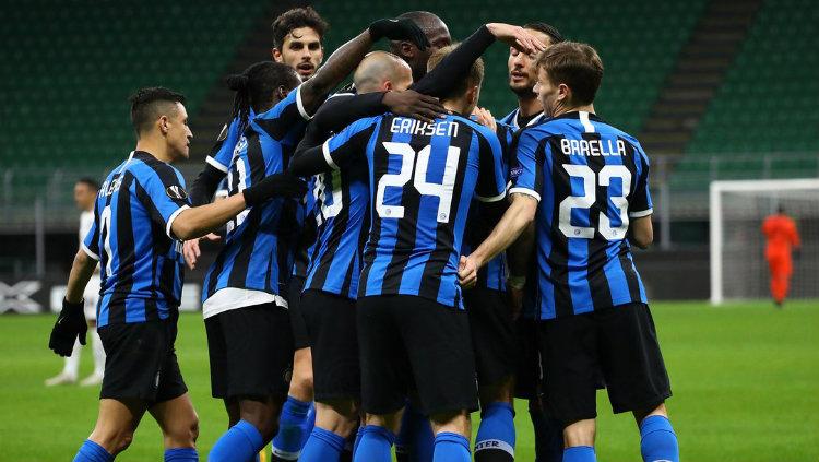 Selebrasi Pemain Inter Milan Saat Lukaku Mencetak gol kontra Ludogorets di Liga Europa Copyright: twitter.com/Inter