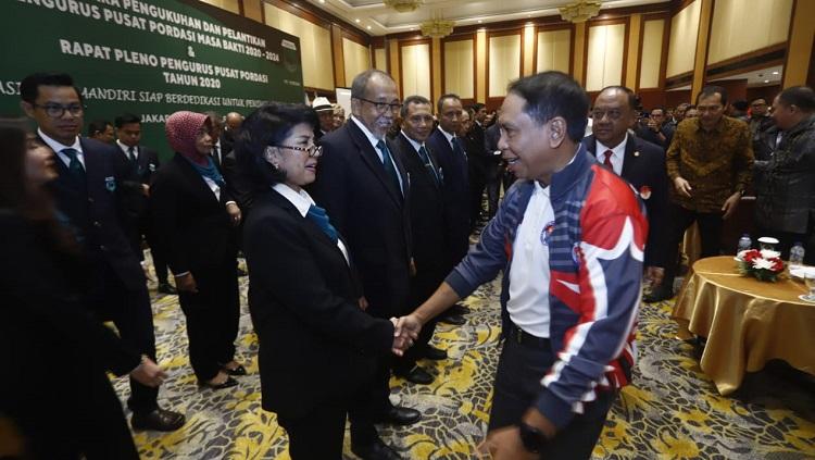 Pelatikan Ketum Pordasi 2020-2024, Triwatty Marciano, oleh Menpora RI, Zainudin Amali, Jumat (28/2/20).