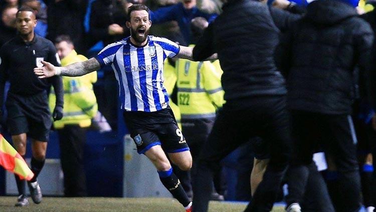 Penyerang Sheffield Wednesday Steven Fletcher. Copyright: Twitter/@YesWeCrann
