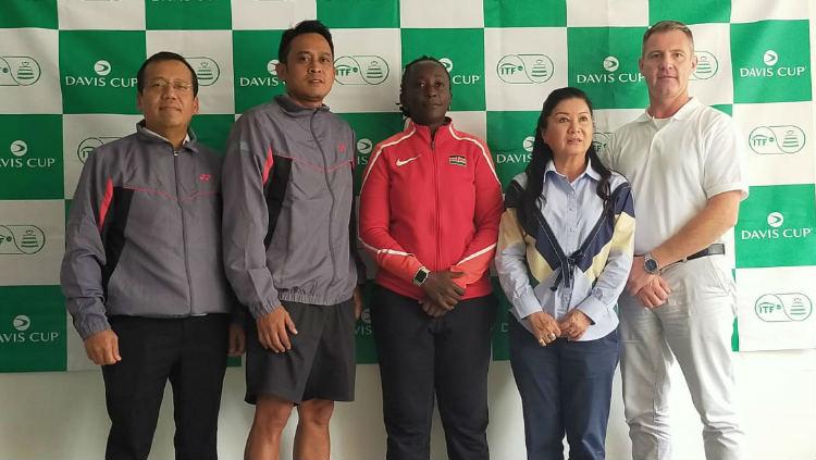 Konferensi pers turnamen tenis Piala Davis antara Indonesia vs Kenya. - INDOSPORT