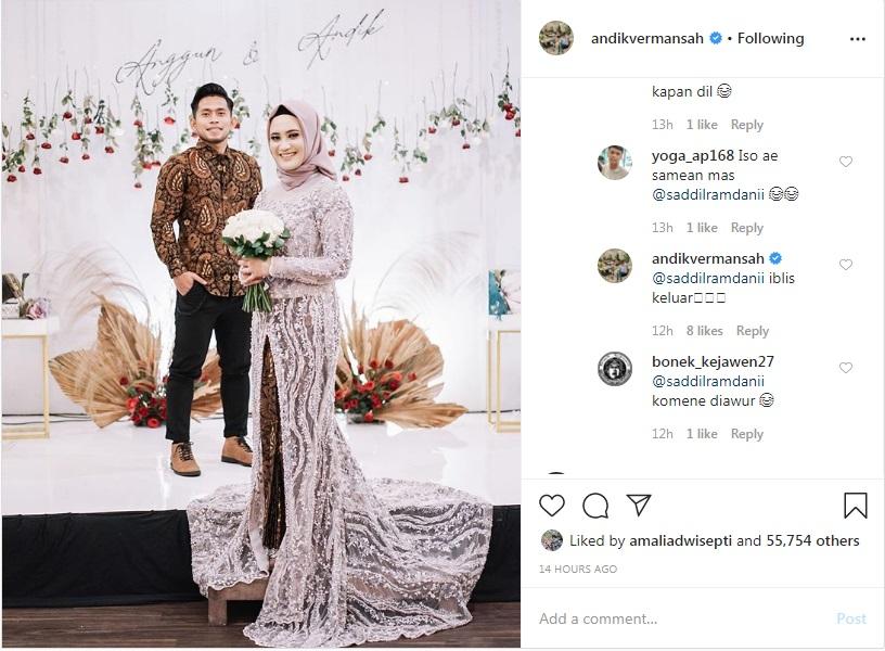 Andik jawab komentar Saddil Ramdani Copyright: Instagram Andik Vermansah
