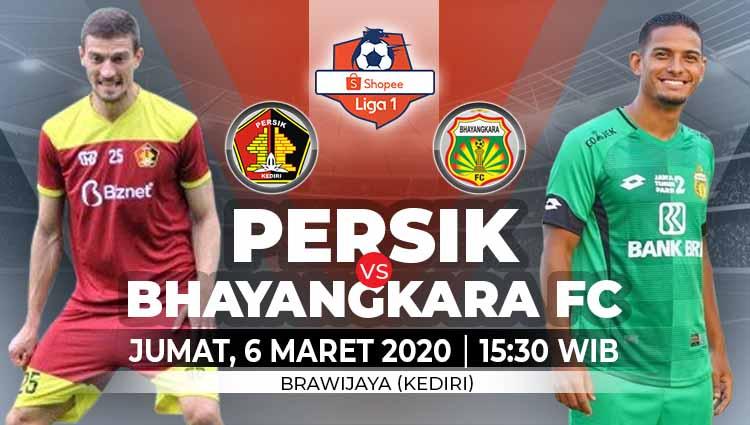 Persik Kediri akan menjamu Bhayangkara FC dalam laga lanjutan Liga 1 pekan ke-2 yang akan digelar pada hari Jumat (6/3/2020) pukul 15.30 di Stadion Brawijaya. - INDOSPORT