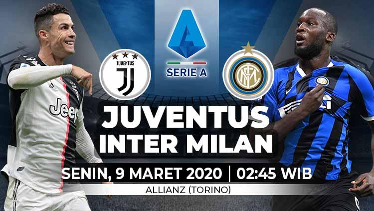 Juventus akan menjamu Inter Milan dalam laga lanjutan Serie A Italia pekan ke-26 yang akan digelar pada hari Senin dini hari pukul 02.45 WIB (9/3/2020) di Allianz Stadium.
