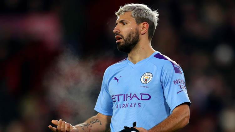 Striker klub Liga Inggris, Manchester City, Sergio Aguero.