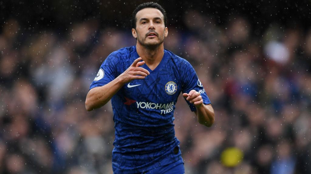 Pedro merayakan gol yang ia cetak di laga Chelsea vs Everton - INDOSPORT
