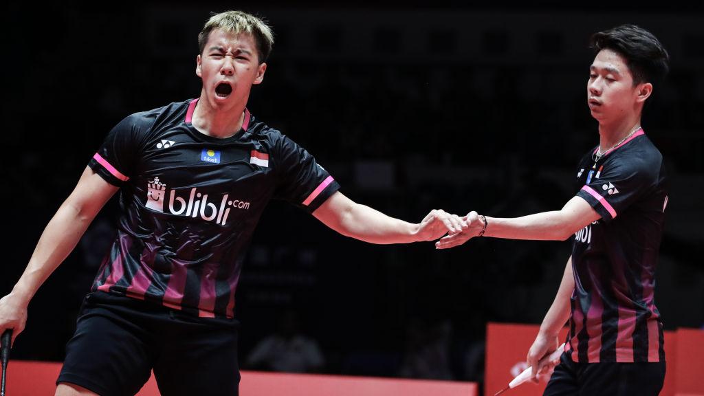 Kevin Sanjaya dan Marcus Gideon pernah berjaya di tiga edisi Japan Open. Foto: Shi Tang/Getty Images.