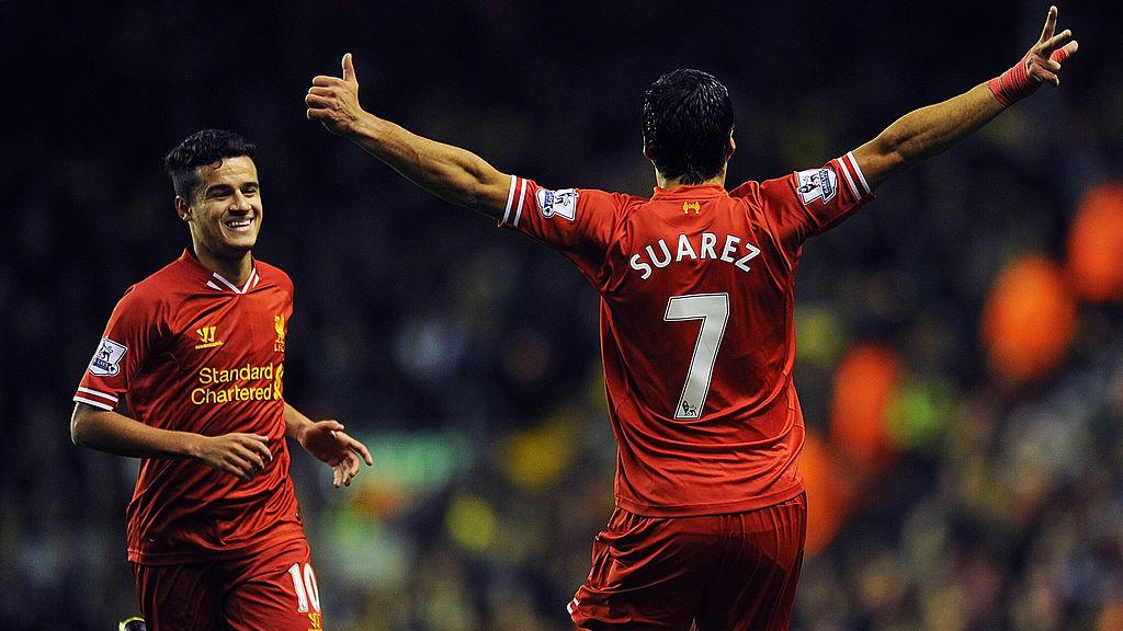 Luis Suarez saat masih membela klub Liga Inggris, Liverpool. Foto: Andrew Powell/Liverpool FC via Getty Images. - INDOSPORT