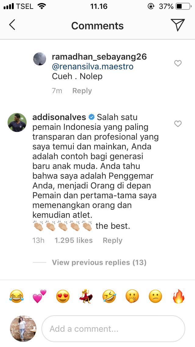 Ismed Sofyan mendapat pujian dari mantan bintang Brasil  Adisson Alaves usai mengunggah klarifikasi soal kasus KDRT dan pelantaran yang dihadapinya. Copyright: Instagram/Ismed Sofyan