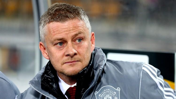 Ole Gunnar Solskjaer, pelatih Manchester United saat mendampingi tim di Liga Europa.