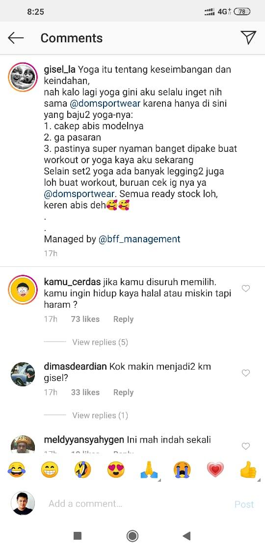 Gisel Beberkan Keindahan Olahraga Yoga, Netizen: Makin Menjadi-jadi Copyright: instagram.com/gisel_la