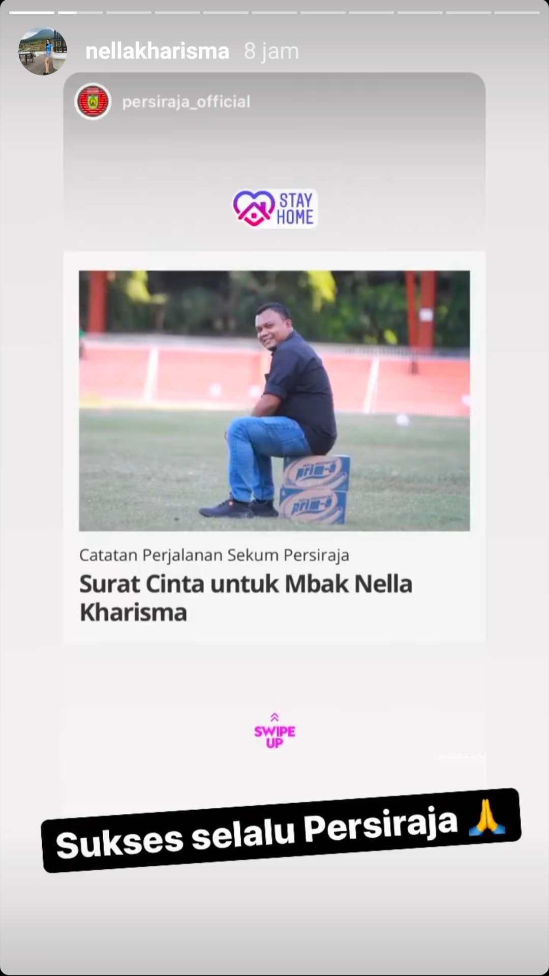 Unggahan Nella Kharisma soal surat cinta Persiraja. Copyright: Instagram/Nella Kharisma