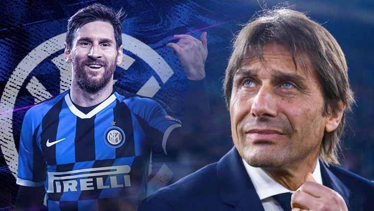 Menakar Kecocokan Strategi Antonio Conte dengan Lionel Messi di Inter Milan. Copyright: Grafis: Yanto/INDOSPORT