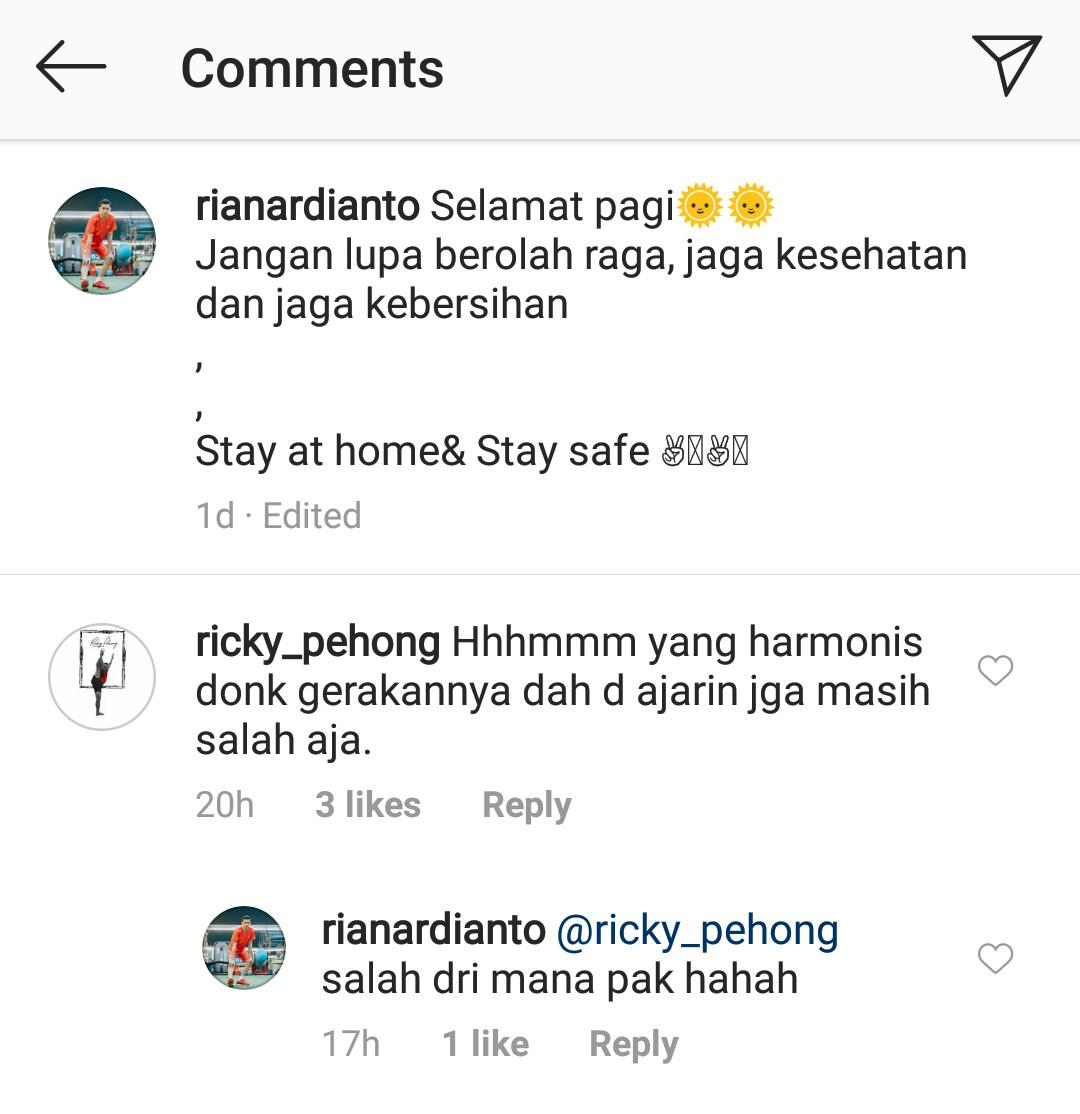 Rian Ardianto Ditegur Pelatih Copyright: Instagram Rian Ardianto