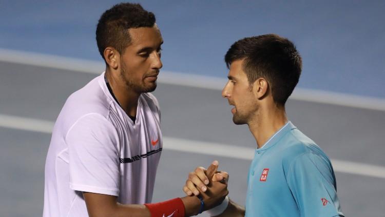 Nick Kyrgios dan Novak Djokovic dalam turnamen tenis di Meksiko. - INDOSPORT