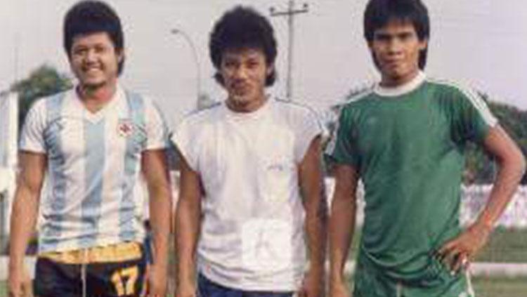 Legenda PSMS Medan, Zulkarnaen Lubis (tengah) dan Azwardin Lubis (kiri).