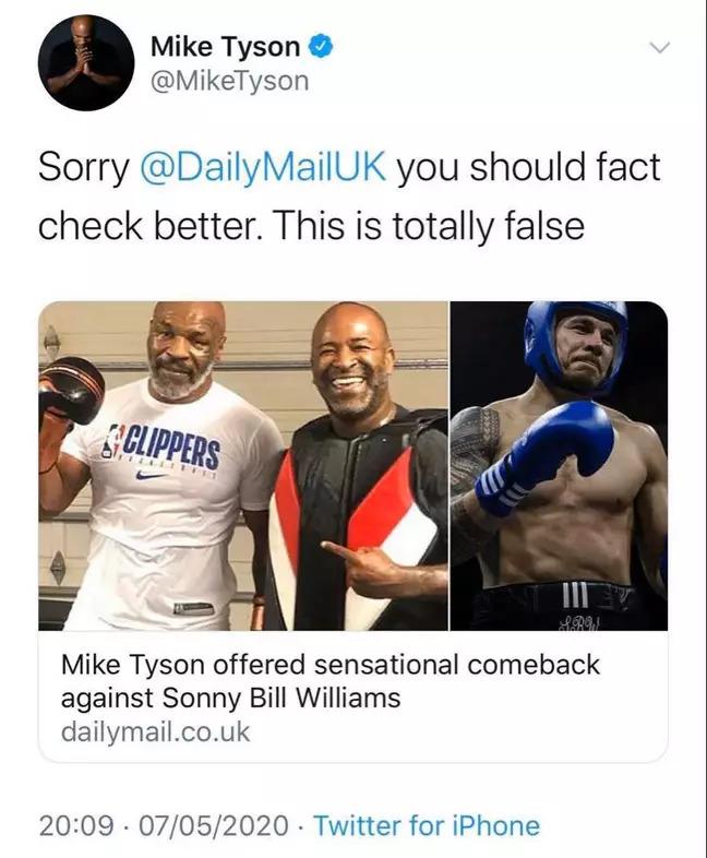 Ditantang Rp15 Miliar Main di Australia, Mike Tyson Beri Jawaban Ketus Copyright: Twitter