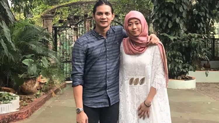Pasangan eks pebulutangkis, Maria Febe dan Andrei Adistia.