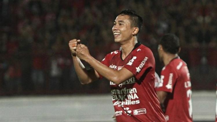 Bek sayap kiri Bali United Ricky Fajrin Saputra.