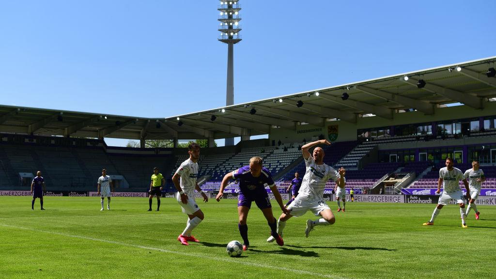 Laga Erzgebirge Aue vs Sandhausen Copyright: Robert Michael/Pool via Getty Images