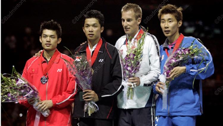 Big Four Kings legendaris bulutangkis, Taufik Hidayat, Lin Dan, Lee Chong Wei, dan Peter Gade. Copyright: Badminton Photo
